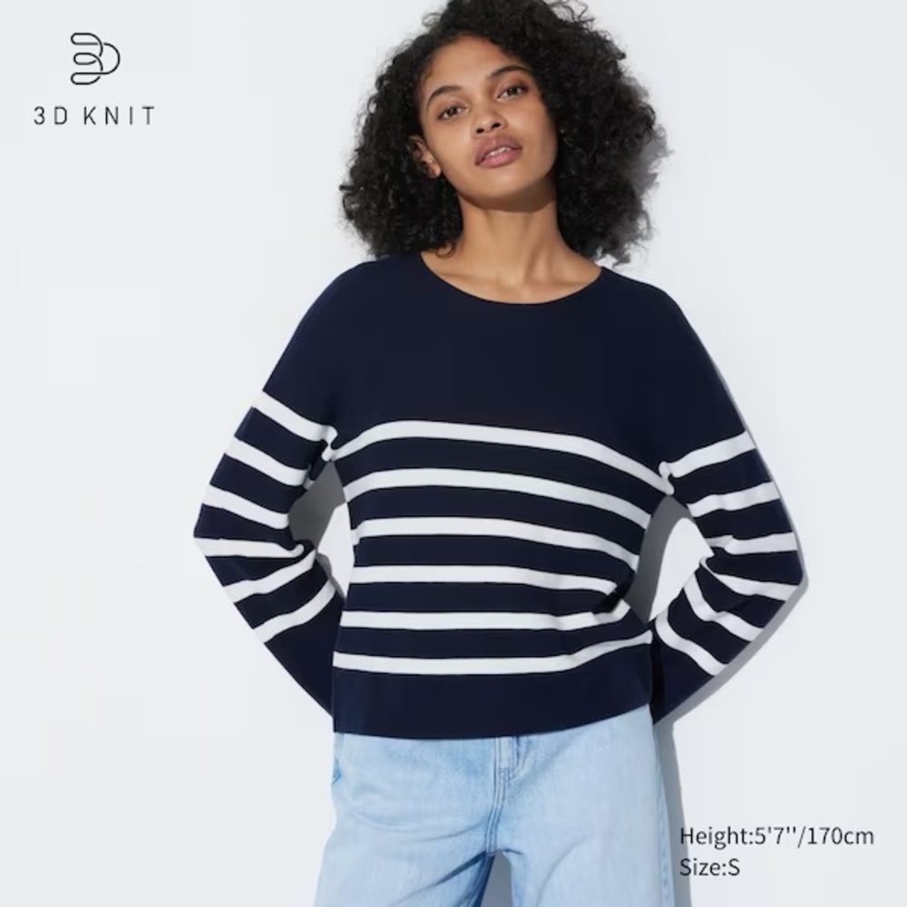 Uniqlo 3D Knit Cotton Striped Sweater
